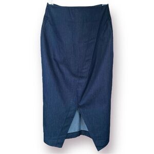New York & Co. Dark Denim Pencil Skirt Hourglass Shape Work Office Business sz 0